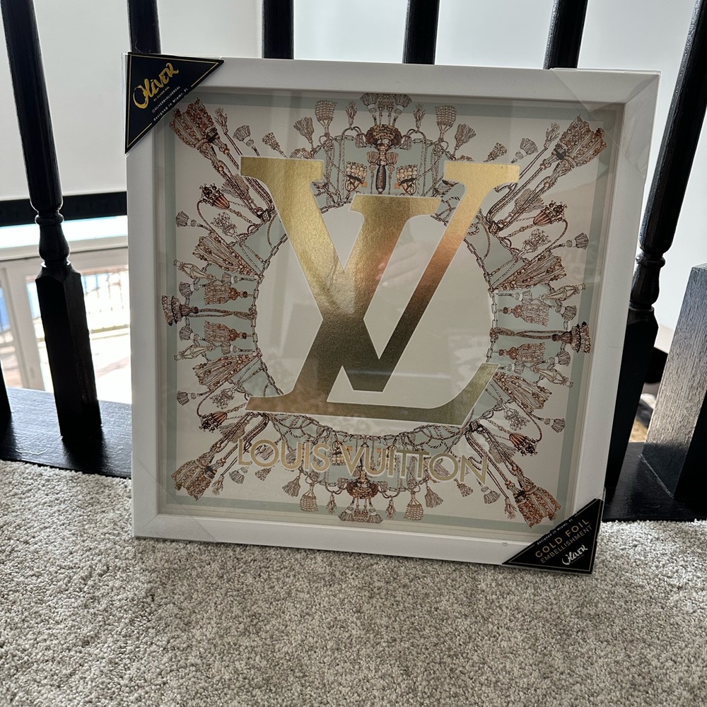Louis Vuitton Gold and White Wall Art